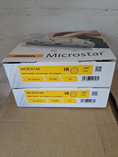 Mirka Microstar 150 mm P1000 + P1500 Schuurschijven, Doe-het-zelf en Verbouw, Schildersmaterialen, Nieuw, Overige typen, Ophalen of Verzenden