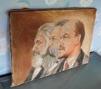 Lenin Marx en Engels Schilderij 60 x 39,5 cm Origineel !, Antiek en Kunst, Ophalen of Verzenden