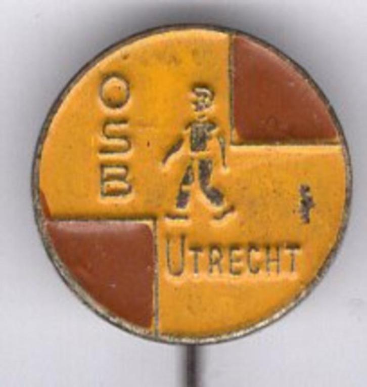 O.S.B. Utrecht zilverkl wandel speldje ( Z_129a ), Verzamelen, Speldjes, Pins en Buttons, Zo goed als nieuw, Speldje of Pin, Sport