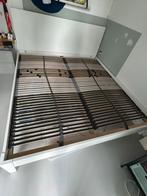 Wit tweepersoons bedframe met lattenbodem, Ophalen, Gebruikt, Wit, Tweepersoons