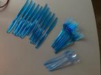 Wegwerpbestek set | Blauw | 21-delig, Ophalen of Verzenden, Nieuw, Kunststof, Los bestek
