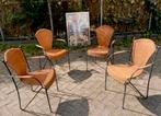 4 Vintage Tuin-Terras-Balcon stoelen Frederick Weinberg 1953, Tuin en Terras, Ophalen, Zo goed als nieuw, Metaal