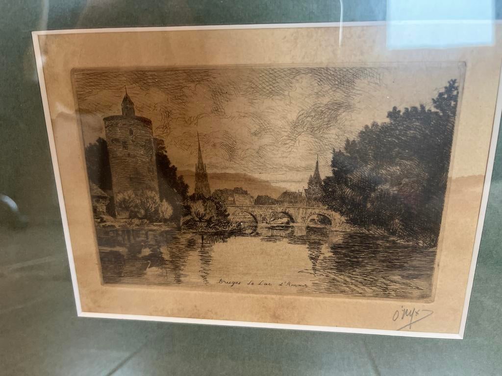 Ets van Brugge - Minnewater, Antiek en Kunst, Kunst | Etsen en Gravures, Ophalen of Verzenden