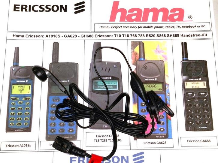 Hama Ericsson Portable Basic Hands Free Kit A1018S GA628 T10, Telecommunicatie, Mobiele telefoons | Oordopjes, Nieuw, In gehoorgang (in-ear)