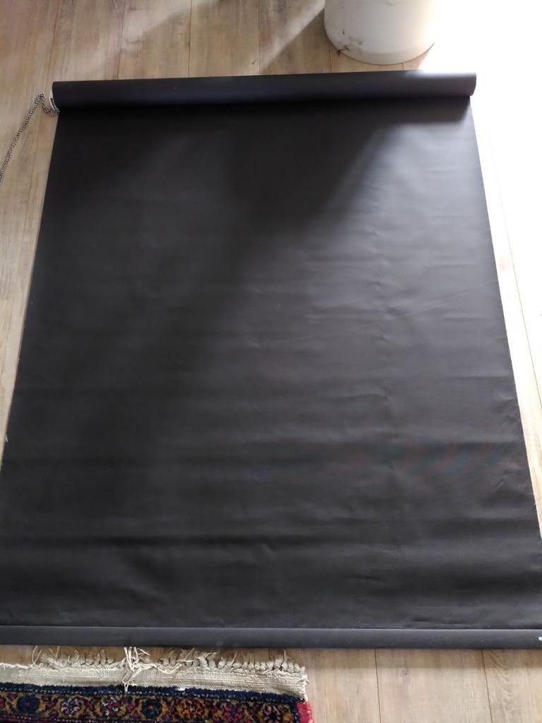 Zwart rolgordijn, Huis en Inrichting, Stoffering | Gordijnen en Lamellen, Ophalen, Gebruikt, 100 tot 150 cm, Zwart