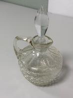 Vintage geslepen glazen kan met stop decoratieve glas karaf, Antiek en Kunst, Antiek | Glas en Kristal, Ophalen of Verzenden