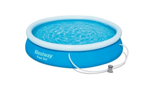 Bestway zwembad rond blauw 360 x 76 cm met pomp, Tuin en Terras, Zwembaden, Zo goed als nieuw, Minder dan 80 cm, 200 tot 400 cm