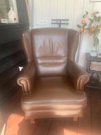 Fauteuil donkerbruin leer, Huis en Inrichting, Fauteuils, Ophalen of Verzenden, Zo goed als nieuw, 75 tot 100 cm, Leer