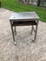 mobiel rvs tafeltje/onderstel, Huis en Inrichting, Tafels | Bijzettafels, Ophalen, Gebruikt, 75 cm of meer, 60 cm of meer