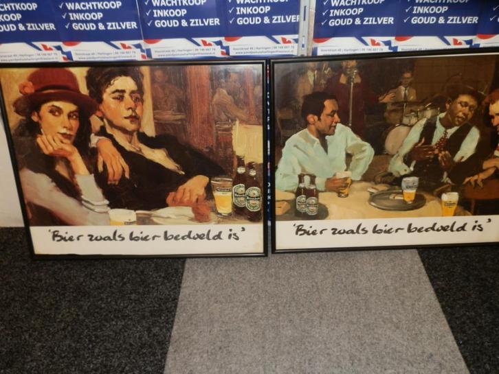 Poster Bier zoals bier bedoeld is Heineken in lijst, Verzamelen, Biermerken, Zo goed als nieuw, Reclamebord, Plaat of Schild, Heineken