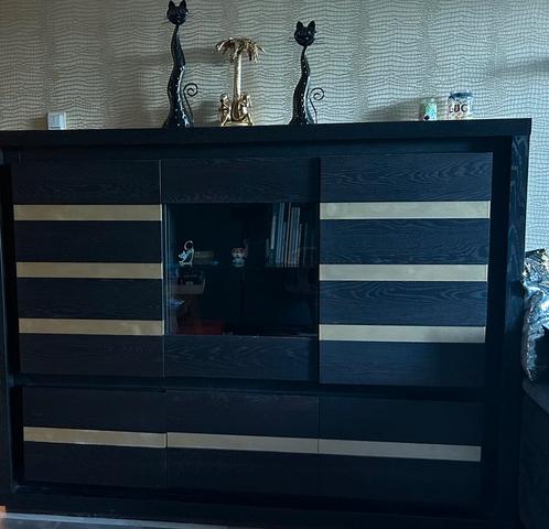 Buffetkast zwart/ tv kast zwart/ dressoir opknapper, Huis en Inrichting, Kasten | Buffetkasten, Gebruikt, 150 tot 200 cm, 25 tot 50 cm