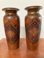 2 Antieke Houten vazen uit Congo, Ophalen of Verzenden