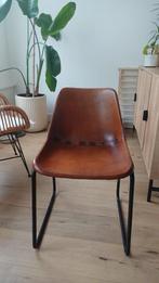 Leren kuipstoel, Huis en Inrichting, Stoelen, Ophalen, Gebruikt, Bruin, Eén