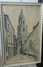 Potloodtekening h. Estgerbuh (1879-1959) Arnhem grote kerk, Antiek en Kunst, Ophalen