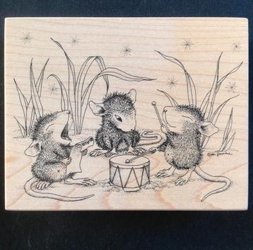 House Mouse stempel Me and My Drum rubber 11x8 NIEUW RETIRED beschikbaar voor biedingen