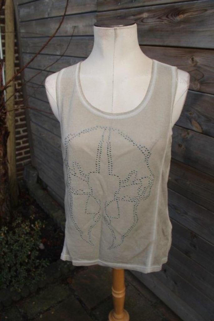 Top beige Nü Denmark mt L transp Vaste prijs, Kleding | Dames, Tops, Zo goed als nieuw, Maat 42/44 (L), Beige, Zonder mouw, Ophalen of Verzenden