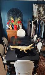 Zwarte tafel + 6 stoelen - Rofra Home, Huis en Inrichting, Ophalen, Gebruikt