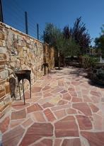 Brasil Rosso flagstones 1,5-3 cm dik € 37,95 p/m2, Ophalen, Nieuw, Natuursteen, Terrastegels