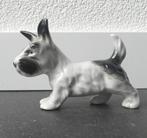 Vintage hondenbeeldje hondje Schnauzer terrier 6424 wit zwar, Ophalen of Verzenden, Gebruikt, Dier