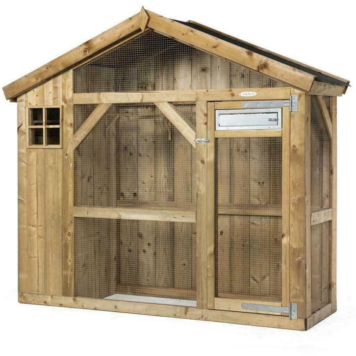 Volière Voldux S2 (nachthok links of rechts) GRATIS GELEVERD, Dieren en Toebehoren, Vogels | Hokken en Kooien, Volière, Hout, Ophalen of Verzenden