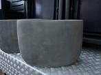 2x mooie aardewerken bloempotten, Tuin en Terras, Bloembakken en Plantenbakken, Ophalen, Steen, Minder dan 30 cm, Rond