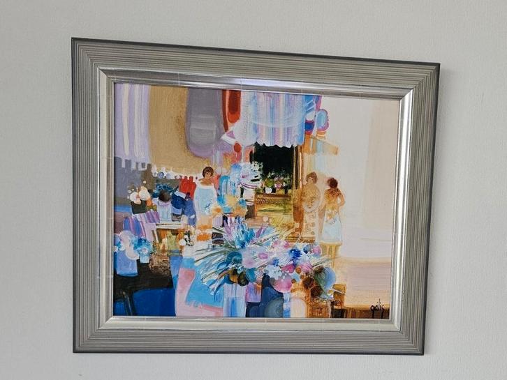 2 x Daniel Gélis olieverf schilderijen - abstract, Antiek en Kunst, Kunst | Schilderijen | Abstract, Ophalen of Verzenden