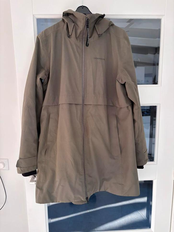 Didriksons dames parka Hella 46 valt 44, Kleding | Dames, Jassen | Winter, Zo goed als nieuw, Maat 46/48 (XL) of groter, Groen
