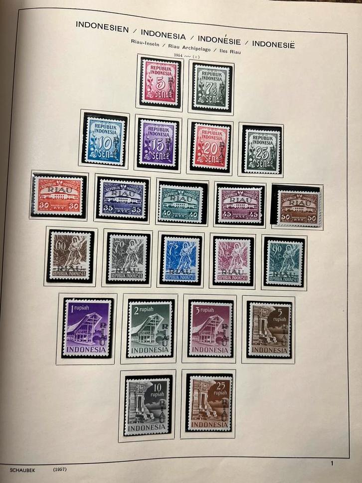 Top coll Indonesie POSTFRIS incl RIAU, RIS, Hulpuitgifte TOP, Postzegels en Munten, Postzegels | Volle albums en Verzamelingen