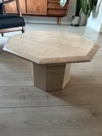 Vintage Travertin salontafel, Huis en Inrichting, Tafels | Salontafels, Overige materialen, Gebruikt, 50 tot 100 cm, Overige vormen