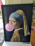Canvas Meisje met de parel en bubble gum - Vermeer, Ophalen, 50 tot 75 cm, Nieuw, Print