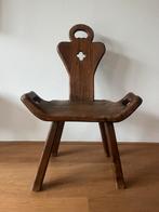 Vintage houten Spaans stoeltje jaren 50, Ophalen, Bruin, Vintage, Zo goed als nieuw