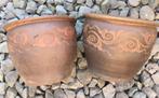 Oud Hollandse terracotta potten vorstbestendig, Tuin en Terras, Bloempotten, 25 tot 40 cm, Rond, Ophalen of Verzenden, Zo goed als nieuw