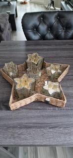 209)Te koop rattan dienblad met 6sterwaxine Riviera maison, Ophalen of Verzenden, Gebruikt, Overige vormen, Overige materialen