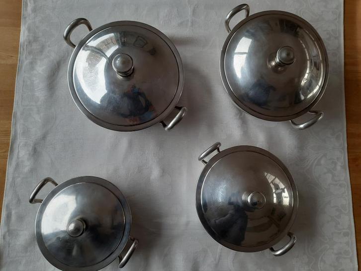 4 serveerschalen-Bohrmann en Hollandia Plate -hotelzilver, Antiek en Kunst, Antiek | Schalen, Verzenden