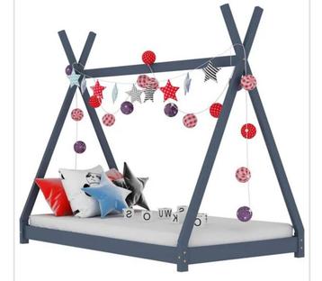 vidaXL Kinderbedframe - Grijs - 90x200 cm beschikbaar voor biedingen