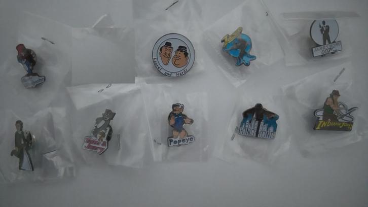King Kong Tom en Jerry Zorro Indiana Jones pins vintage, Verzamelen, Speldjes, Pins en Buttons, Zo goed als nieuw, Verzenden