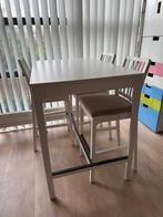 Bartafel, hoge eettafel wit + 3 stoelen / Ekedalen / IKEA, Huis en Inrichting, Tafels | Statafels, Ophalen, Gebruikt