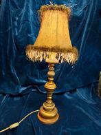 Florentijnse houten schemerlamp, Gebruikt, Vintage, Ophalen of Verzenden, Stof