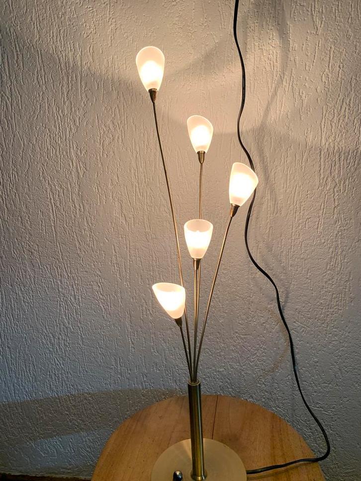 Jan des Bouvrie tafellamp, 5 kelkjes, Boxford Holland BV, Huis en Inrichting, Lampen | Tafellampen, Gebruikt, 50 tot 75 cm, Glas