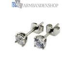 Rvs edelstaal oorbellen met zirkonia mannen oorbel studs, Overige materialen, Nieuw, Ophalen of Verzenden, Knopjes of Stekers