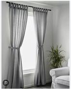 Lenda gordijn grijs kant en klaar 2 paar, Huis en Inrichting, Stoffering | Gordijnen en Lamellen, 100 tot 150 cm, 200 cm of meer