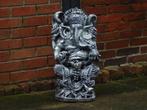 Beeld Ganesha - zilvergrijs met zwart  - gedetailleerd, Ophalen of Verzenden