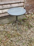 Ikea bistro tafeltje grijs metaal 59x71 cm vintage 90's, Ophalen, Gebruikt, Metaal of Aluminium, Rond