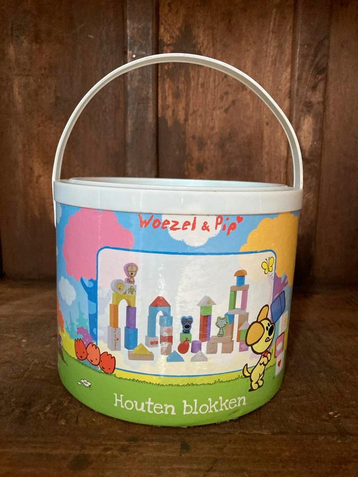 Woezel & Pip Houten Blokken Set, Kinderen en Baby's, Speelgoed | Bouwstenen, Gebruikt, Overige merken, Ophalen of Verzenden