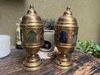 Marokkaanse tafellamp koper glas vintage oosters arabisch, Verburgt Vintage, Gebruikt, Marokkaans oosters arabisch, Ophalen of Verzenden