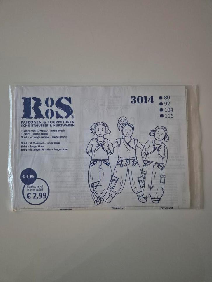 Roos 3014 Kinderkleding Patronen, Hobby en Vrije tijd, Kledingpatronen, Nieuw, Overige typen, Kind, Roos, Ophalen of Verzenden