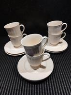 6 creme kop en schotels Queen's garden., Ophalen of Verzenden, Zo goed als nieuw, Porselein, Kop en/of schotel