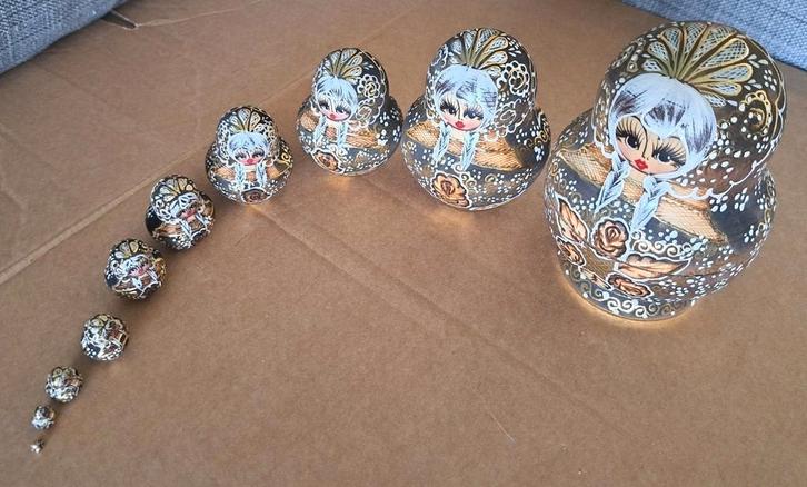 Luxe Matryoshka, rijk gedecoreerd, 10-delig, Sergiev Posad, Antiek en Kunst, Kunst | Beelden en Houtsnijwerken, Ophalen
