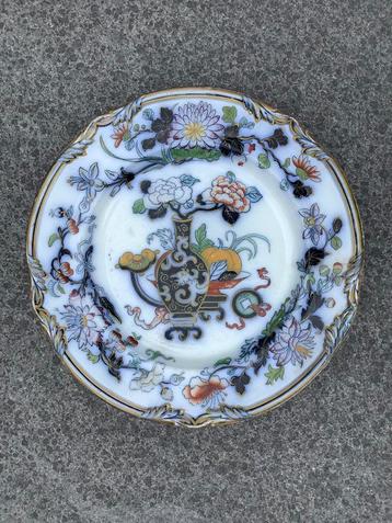 Antiek dessertbord met veelkleurige decoratie - circa 1840 beschikbaar voor biedingen
