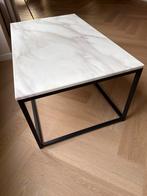 Salontafel Marmerlook, Zwart Onderstel, Huis en Inrichting, Ophalen, 100 tot 150 cm, 50 tot 100 cm, Zo goed als nieuw